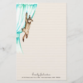 Kat op gordijnpapier briefpapier