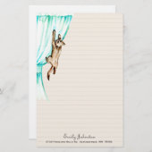 Kat op gordijnpapier briefpapier (Voorkant / Achterkant)