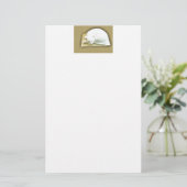 Kat op gouddoos II Briefpapier (Staand voorkant)