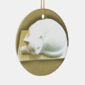 Kat op gouddoos II Keramisch Ornament (Rechts)