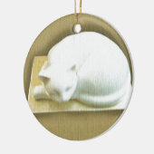 Kat op gouddoos II Keramisch Ornament (Links)