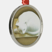 Kat op gouddoos II Metalen Ornament (Rechts)