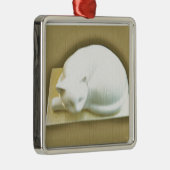 Kat op gouddoos II Metalen Ornament (Rechts)