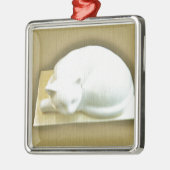 Kat op gouddoos II Metalen Ornament (Links)