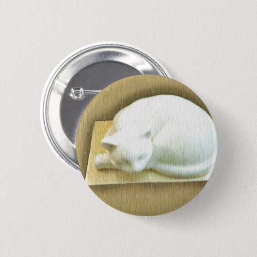 Kat op gouddoos II Ronde Button 5,7 Cm (Voorkant /achterkant)