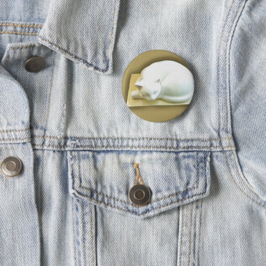 Kat op gouddoos II Ronde Button 5,7 Cm (In situ)