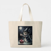 Kat op Halloween. Grote Tote Bag (Achterkant)