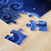 Kat op Halve Maan blauwe Kat 773 Legpuzzel (Zijkant)