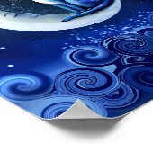 Kat op Halve Maan blauwe Kat 773 Poster (Hoek)