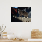 Kat op hek (21) Poster (Keuken)