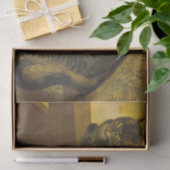 kat op het hek -  schilderij tissuepapier (Geschenk)