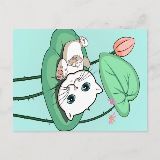 Kat op het lef, grappige kat Kitten Gift Idee Briefkaart (Voorkant)