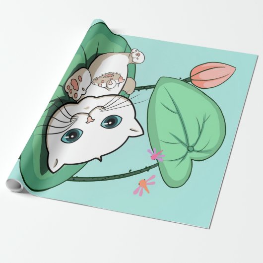 Kat op het lef, grappige kat Kitten Gift Idee Cadeaupapier (Uitgerold)
