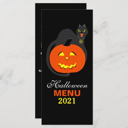 Kat op het menu Pumpkin Halloween (Voorkant / Achterkant)