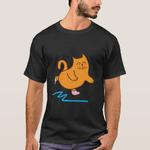 Kat op het schaatsen t-shirt