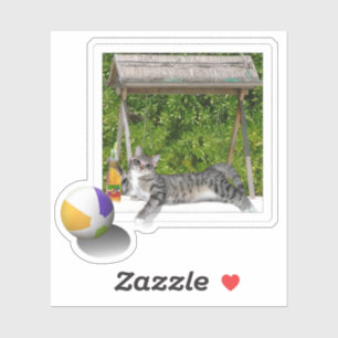 Kat op het strand sticker