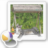 Kat op het strand sticker (Voorkant)