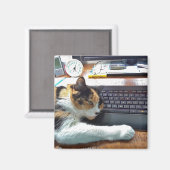 Kat op het toetsenbord Magnet (Voorkant / Achterkant)