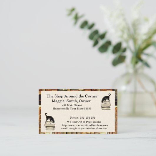 Kat op het Visitekaartje Boeken (Staand voorkant)