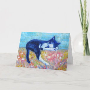 Kat op het Wenskaart van de Couch Kaart