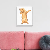 Kat op Hip Hop Dance Dab Canvas Afdruk (Insitu (Woonkamer))