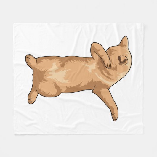 Kat op Hip Hop Dance Dab Fleece Deken (Voorkant (Horizontaal))