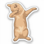 Kat op Hip Hop Dance Dab Sticker (Voorkant)