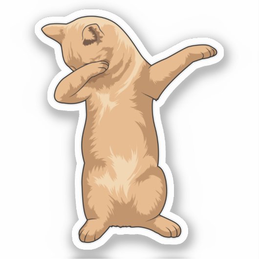 Kat op Hip Hop Dance Dab Sticker (Voorkant)