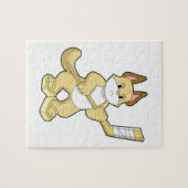 Kat op IJshockey met ijshockeystick Legpuzzel (Horizontaal)