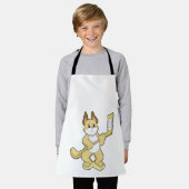 Kat op IJshockey met ijshockeystick Schort (Gedragen)