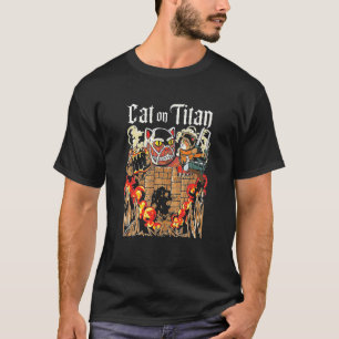 Kat op Itan Japanse Stijl T-shirt