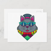 Kat op kaasschaap met schaafkop briefkaart (Voorkant / Achterkant)