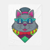 Kat op kaasschaap met schaafkop fleece deken (Voorkant)