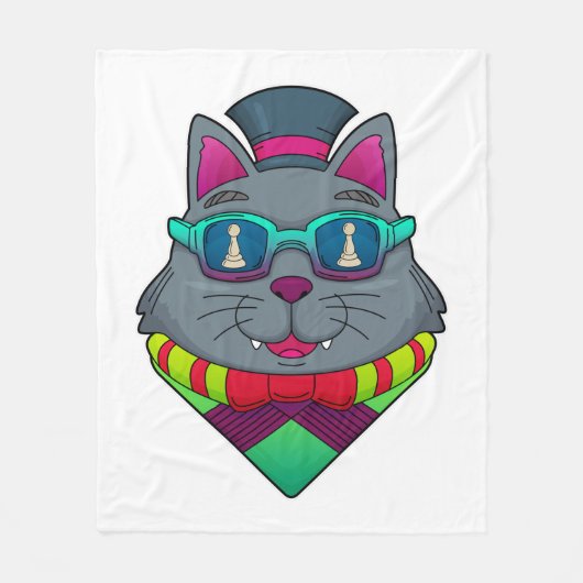 Kat op kaasschaap met schaafkop fleece deken (Voorkant)