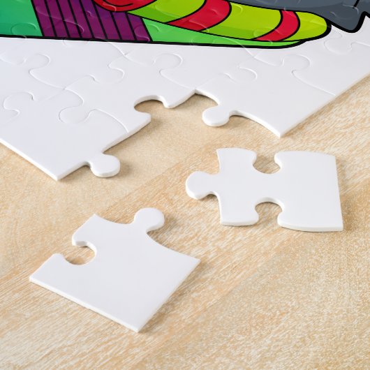 Kat op kaasschaap met schaafkop legpuzzel (Zijkant)