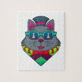 Kat op kaasschaap met schaafkop legpuzzel (Verticaal)