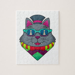 Kat op kaasschaap met schaafkop legpuzzel