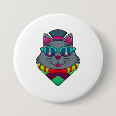 Kat op kaasschaap met schaafkop ronde button 7,6 cm (Voorkant)