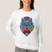 Kat op kaasschaap met schaafkop t-shirt (Voorkant)