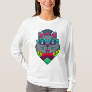 Kat op kaasschaap met schaafkop t-shirt