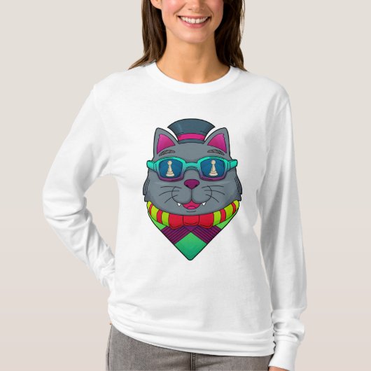 Kat op kaasschaap met schaafkop t-shirt (Voorkant)