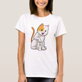 Kat op kaasschaap met schaafkop t-shirt