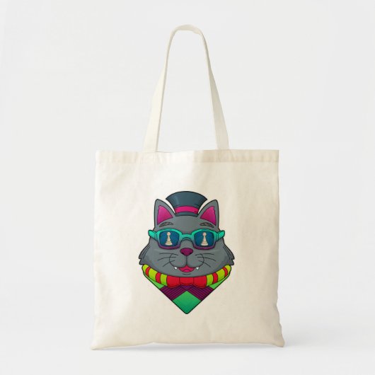 Kat op kaasschaap met schaafkop tote bag (Voorkant)