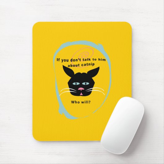 kat op katnip-talk grappige kleuren aanpassen muismat (Met muis)