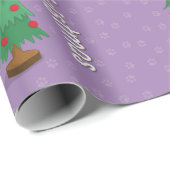 Kat op kerstboom cadeaupapier (Rol Hoek)