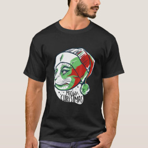 Kat op Kerstmis in Santa Hat Meow T-shirt