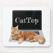 Kat op laptop - CatTop Muismat (Voorkant)