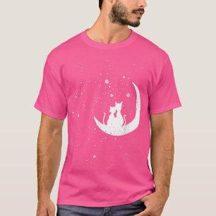 Kat op Moon Lazy Halloween Costume Cute Kat Kitt T-shirt