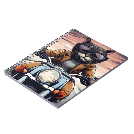 Kat op motor notitieboek (Linkerzijde)