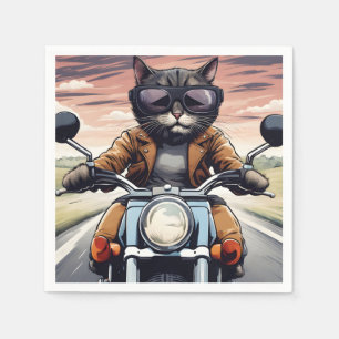Kat op motor servet